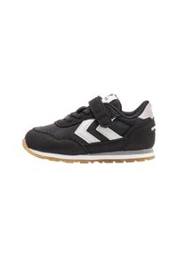 Sneakersy dla dzieci Hummel Reflex. Okazja: na co dzień. Zapięcie: rzepy. Kolor: czarny. Materiał: guma. Wzór: aplikacja