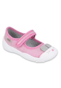 Befado obuwie dziecięce 209P034 różowe. Kolor: różowy. Materiał: tkanina, bawełna