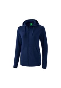 ERIMA - Damska bluza z kapturem zapinana na zamek Erima Basic. Typ kołnierza: kaptur. Kolor: niebieski. Materiał: bawełna. Sport: fitness