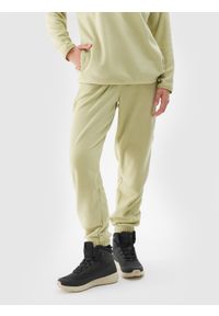 4f - 4F Spodnie dresowe polarowe damskie - khaki XS. Kolor: oliwkowy, brązowy, wielokolorowy. Materiał: dresówka, polar