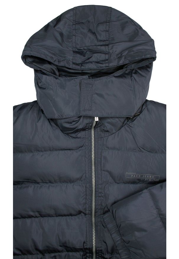 Pako Jeans - Kurtka Granatowa Jesienno-Zimowa z Kapturem, Gruba, Ocieplana, Pikowana, Męska -PAKO JEANS. Typ kołnierza: kaptur. Kolor: niebieski. Materiał: tkanina, poliester. Sezon: zima, jesień