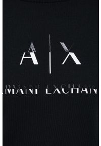 Armani Exchange bluza damska kolor czarny z nadrukiem. Okazja: na co dzień. Kolor: czarny. Długość rękawa: długi rękaw. Długość: długie. Wzór: nadruk. Styl: casual #2
