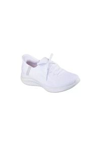 skechers - Buty do chodzenia damskie Skechers Slip-ins: Ultra Flex 3.0 Brilliant. Kolor: biały, wielokolorowy, szary. Materiał: tkanina. Szerokość cholewki: normalna. Sport: turystyka piesza
