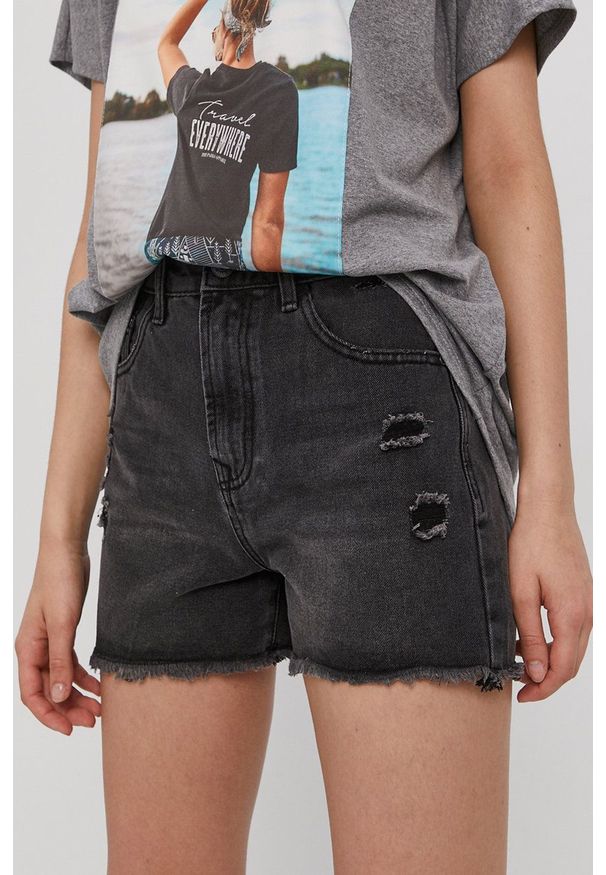 Haily's - Szorty jeansowe. Okazja: na co dzień. Kolor: szary. Materiał: jeans. Styl: casual
