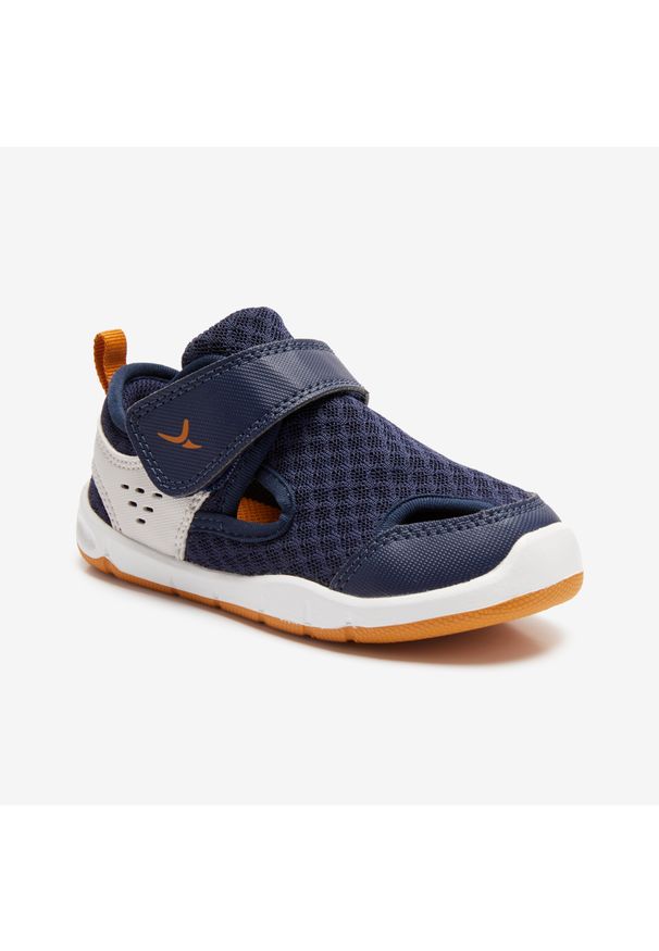 DOMYOS - Buty dla dzieci Domyos 700 I Learn. Kolor: wielokolorowy, beżowy, pomarańczowy, niebieski. Materiał: materiał. Sport: joga i pilates