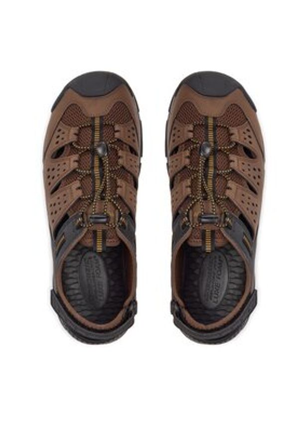 skechers - Skechers Sandały Tresmen-Menard 205113/BRBK Brązowy. Kolor: brązowy. Materiał: skóra