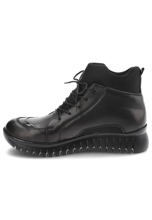 Czarne Sneakersy Damskie Artiker Wygodne Półbuty. Okazja: na co dzień. Zapięcie: sznurówki. Kolor: czarny. Materiał: tkanina, skóra. Szerokość cholewki: normalna