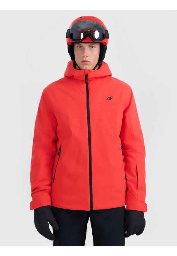 4f - 4F Kurtka narciarska membrana 5000 męska - czerwona XXL. Okazja: na co dzień. Kolor: czerwony. Materiał: tkanina, poliester. Sezon: zima. Styl: casual