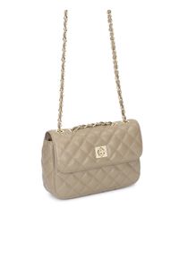 Kazar - Pikowana torebka w kolorze taupe. Wzór: aplikacja. Materiał: skórzane #5