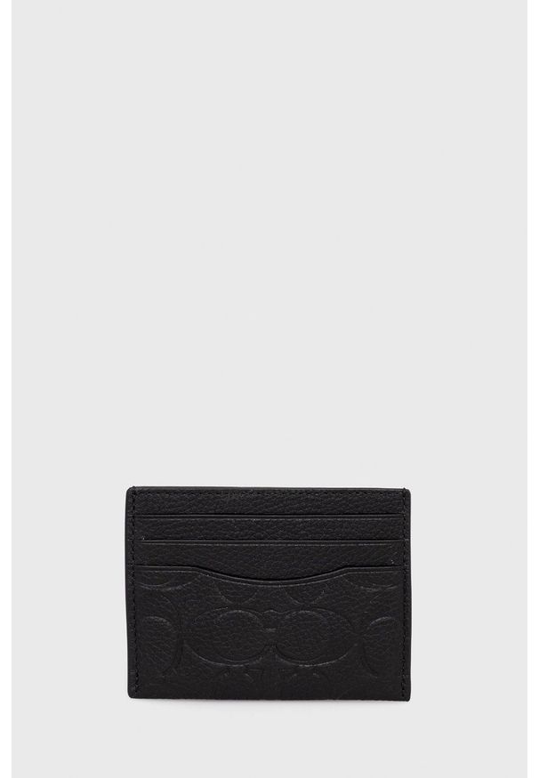 Coach etui na karty skórzane C0941 męski kolor czarny. Kolor: czarny. Materiał: skóra. Wzór: gładki