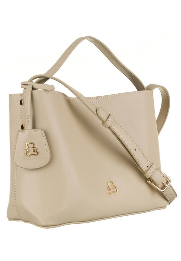 Koszyk ecru LuluCastagnette RACHID CREAME. Wzór: gładki. Materiał: skórzane