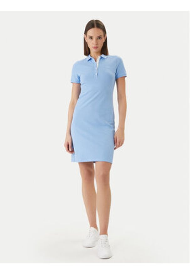 GANT - Gant Sukienka codzienna 4201468 Niebieski Slim Fit. Okazja: na co dzień. Kolor: niebieski. Materiał: bawełna. Typ sukienki: proste. Styl: casual