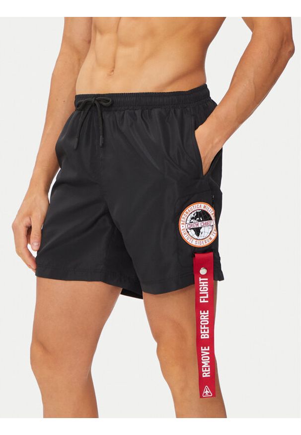 Aeronautica Militare Szorty kąpielowe 241BW219CT2967 Czarny Regular Fit. Kolor: czarny. Materiał: syntetyk