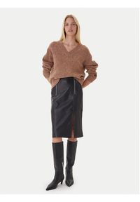 Calvin Klein Jeans Sweter Chunky LV044D328G Brązowy Regular Fit. Kolor: brązowy. Materiał: syntetyk #5