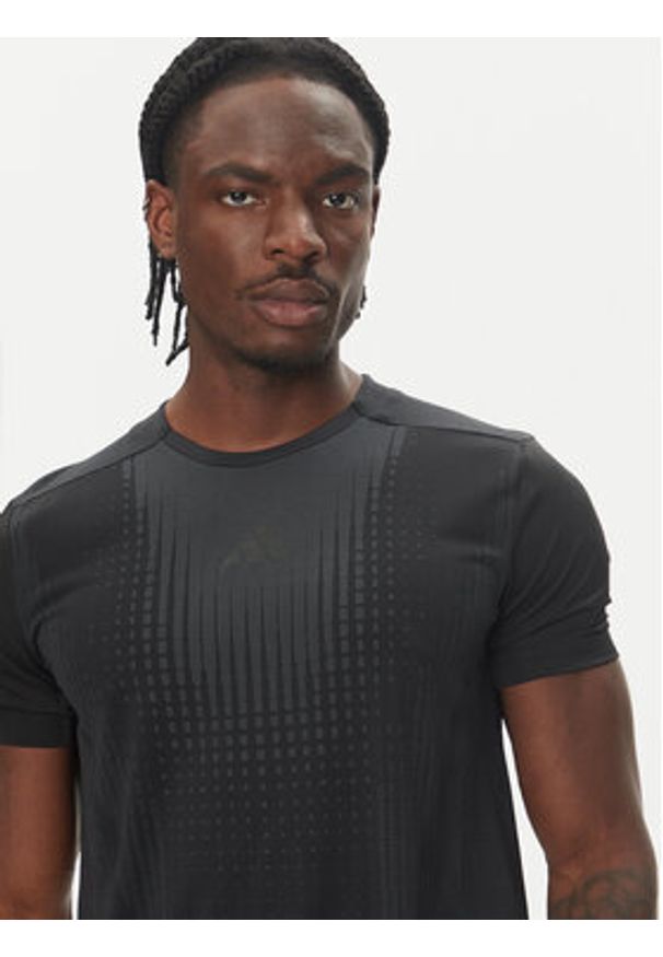 Adidas - adidas Koszulka techniczna Airchill JI8196 Czarny Slim Fit. Kolor: czarny. Materiał: syntetyk