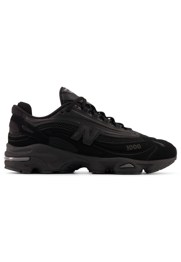 Buty unisex New Balance M1000B – czarne. Kolor: czarny. Materiał: skóra, materiał. Szerokość cholewki: normalna