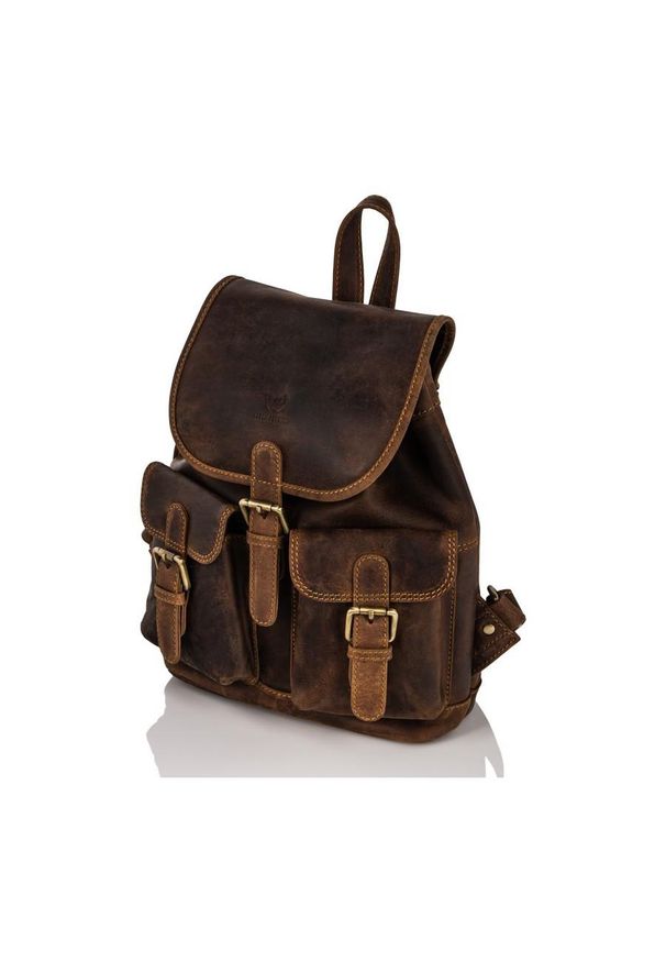 Plecak damski brązowy PAOLO PERUZZI T-16-BR. Kolor: brązowy. Materiał: skóra. Styl: klasyczny, elegancki, retro, vintage
