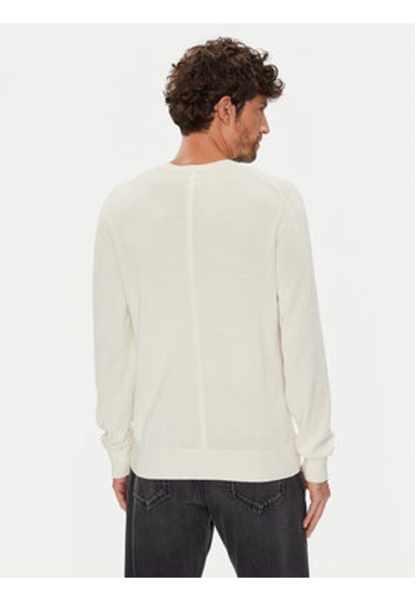 Calvin Klein Sweter LV040BM343 Écru Regular Fit. Materiał: bawełna
