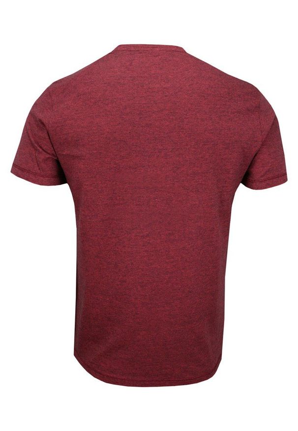 Czerwony T-shirt Męski, Krótki Rękaw -Just Yuppi- Koszulka, z Nadrukiem, z Napisami, w Drobne Paski. Okazja: na co dzień. Kolor: czerwony. Materiał: bawełna. Długość rękawa: krótki rękaw. Długość: krótkie. Wzór: nadruk. Styl: casual