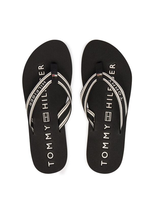 TOMMY HILFIGER - Tommy Hilfiger Japonki Th Webbing Summer Sandal FW0FW09193 Czarny. Kolor: czarny. Materiał: materiał