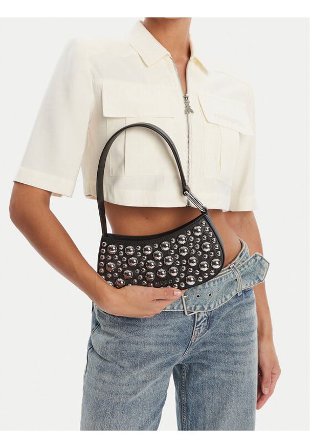 Hugo - HUGO Torebka Terrah ST Hobo 50547902 Czarny. Kolor: czarny. Materiał: skórzane