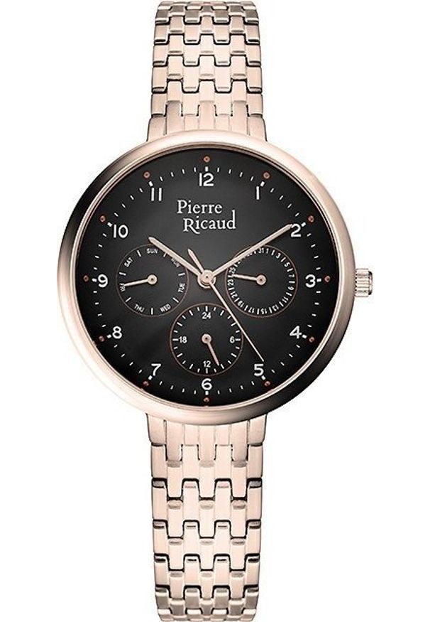 Zegarek Pierre Ricaud Zegarek damski Pierre Ricaud P22089.9124QF różowe złoto. Kolor: złoty, wielokolorowy, różowy