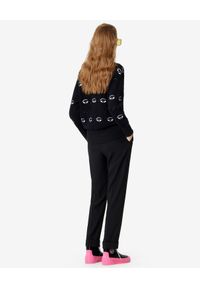 Kenzo - KENZO - Czarny sweter Multi-Eye. Kolor: czarny. Materiał: wełna, jeans. Długość rękawa: długi rękaw. Długość: długie. Wzór: aplikacja #2