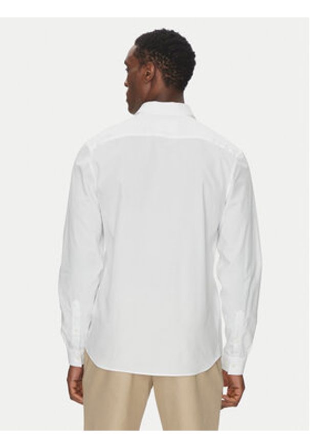 Lacoste Koszula CH5620 Biały Slim Fit. Kolor: biały. Materiał: bawełna