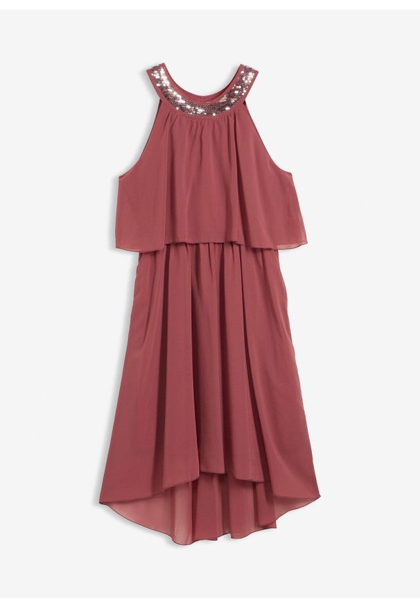 bonprix - Sukienka szyfonowa. Kolor: fioletowy. Materiał: szyfon