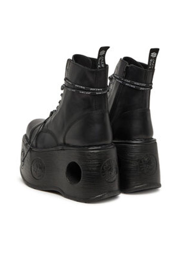 NEW ROCK Botki M-MILI083CCT-C18 Czarny. Kolor: czarny. Materiał: skóra. Styl: rockowy