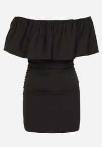 Born2be - Czarna Dopasowana Sukienka Koktajlowa Hiszpanka Vices Awilisa. Typ kołnierza: dekolt hiszpanka. Kolor: czarny. Sezon: lato. Styl: wizytowy #7
