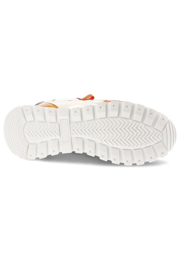 Pomarańczowe Sneakersy Artiker Wygodne Sportowe Obuwie Damskie. Okazja: na co dzień. Zapięcie: sznurówki. Kolor: biały. Materiał: skóra ekologiczna, tkanina, guma. Szerokość cholewki: normalna
