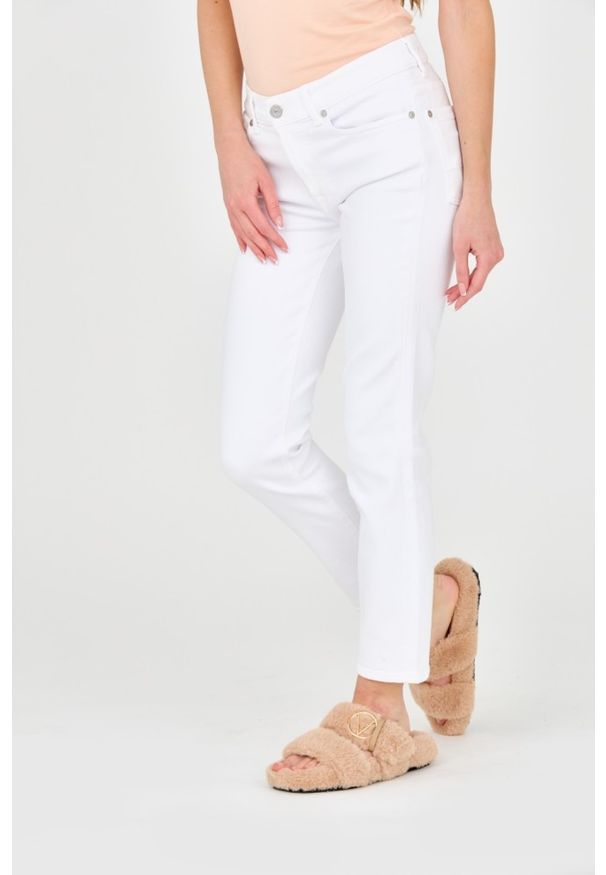 7 FOR ALL MANKIND Białe jeansy damskie Roxanne Ankle. Kolor: biały. Styl: vintage