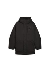 Puma - Męska parka puchowa z kapturem PUMA Black. Typ kołnierza: kaptur. Kolor: czarny. Materiał: puch. Długość: długie. Sport: turystyka piesza