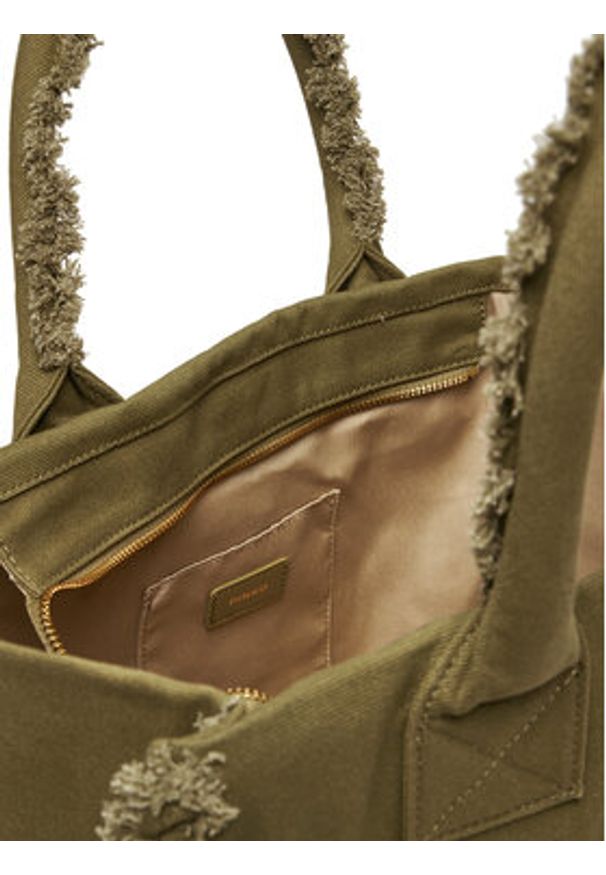 Pinko - PINKO Torba BEACH SHOPPING CANVAS RICICLATO Zielony. Kolor: zielony