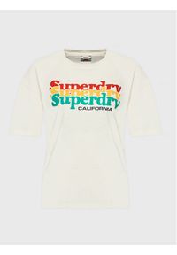 Superdry T-Shirt Vintage Cali Stripe W1010847A Écru Regular Fit. Materiał: bawełna. Styl: vintage #1