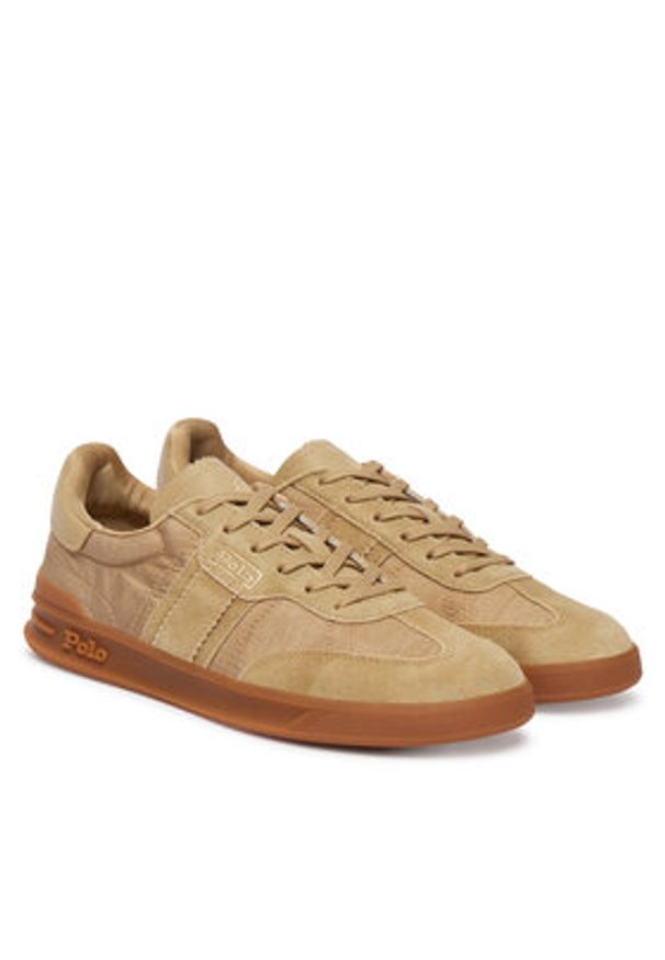 Polo Ralph Lauren Sneakersy 804P04919006 Beżowy. Kolor: beżowy. Materiał: zamsz, skóra