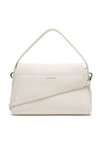 Calvin Klein Torebka Emblem Hw Pebble Shoulder Bag 25 LV04F3425G Biały. Kolor: biały. Materiał: skórzane #3
