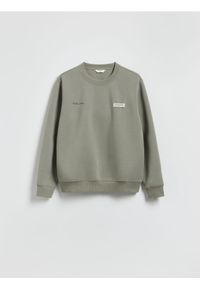 Reserved - Bluza z naszywką - jasny zielony. Kolor: zielony. Materiał: bawełna, dzianina. Wzór: aplikacja