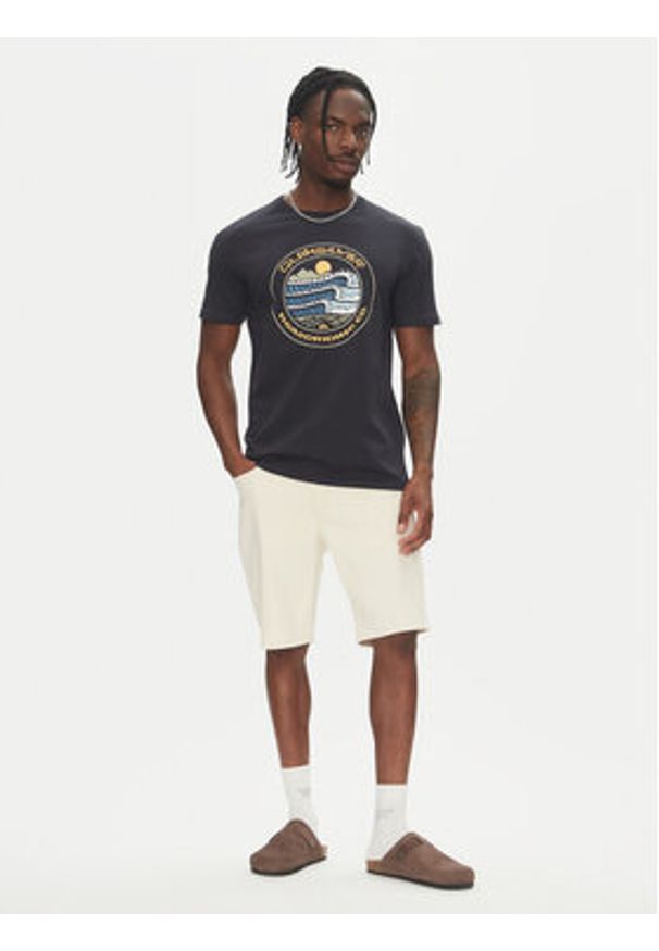 Quiksilver T-Shirt Ev Three Seas Ss EQYZT08051 Granatowy Regular Fit. Kolor: niebieski. Materiał: bawełna