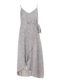 Born2be - Niebieska Sukienka z Wiskozy Kalleia. Kolor: niebieski. Materiał: wiskoza. Długość rękawa: na ramiączkach. Wzór: kwiaty. Typ sukienki: kopertowe. Styl: klasyczny. Długość: midi #5