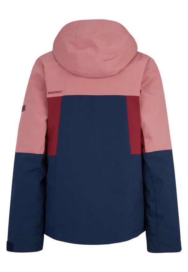 Kurtka narciarska damska Ziener Tasilla. Kolor: niebieski, wielokolorowy, różowy. Sezon: zima. Sport: narciarstwo
