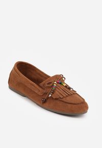 Born2be - Jasnobrązowe Mokasyny VICES z Wkładką ze Skóry Naturalnej i Ozdobnymi Koralikami Neni. Okazja: na co dzień. Kolor: brązowy. Materiał: skóra. Styl: casual, klasyczny, elegancki #6