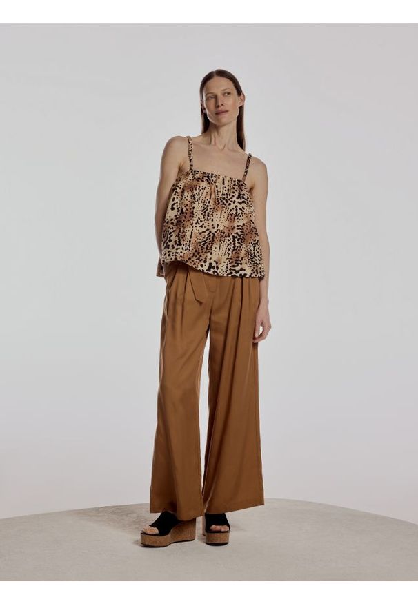 Reserved - Lniany top - wielobarwny. Materiał: len