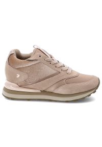 Hot Potatoes by Gioseppo - Beżowe Sneakersy Gioseppo Modne Obuwie Damskie Na Koturnie. Okazja: na co dzień, na spacer. Kolor: beżowy. Materiał: zamsz, materiał. Obcas: na koturnie. Styl: casual, sportowy, klasyczny, elegancki #5