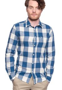 Wrangler - KOSZULA MĘSKA WRANGLER LS 1PKT BUTTON DOWN CERULEAN BLUE W5A34SXVT 112130013. Typ kołnierza: button down