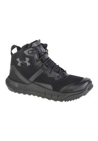 Buty Under Armour Micro G Valsetz Zip Mid M 3023747-001 czarne. Kolor: czarny. Materiał: guma, syntetyk, materiał. Szerokość cholewki: normalna