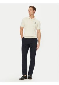 TOMMY HILFIGER - Tommy Hilfiger Polo MW0MW42788 Kremowy Regular Fit. Typ kołnierza: polo. Kolor: kremowy. Materiał: bawełna #5