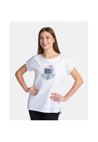 Bawełniana koszulka damska Kilpi NELLIM-W. Kolor: biały. Materiał: bawełna