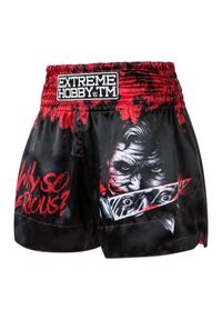 Spodenki Muay Thai męskie EXTREME HOBBY WHY SO SERIOUS. Kolor: czarny. Materiał: poliester